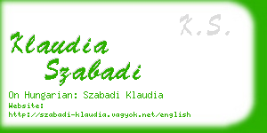 klaudia szabadi business card